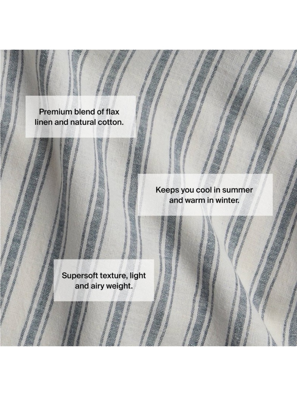 Parachute and Target Blue and White Striped Pillowcase and Sheet Set - Picture 3 of 5